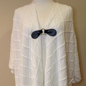 NWT Style & Co Women S Fringe-Trim Toggle-Buckle Cape Sweater